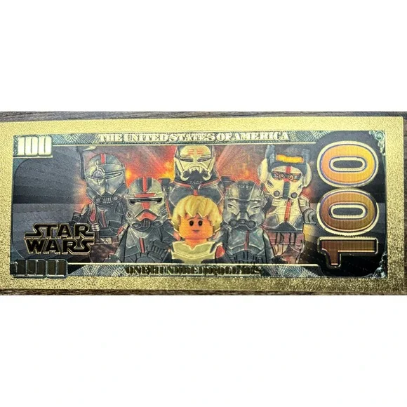 Crosshair - Bad Batch - Star Wars 24k Gold Foil Banknote Collectible $100 Bill - Picture 2 of 2